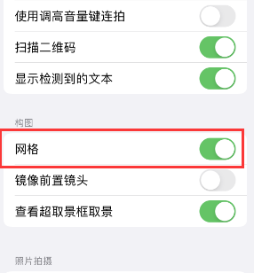 东乡苹果手机维修网点分享iPhone如何开启九宫格构图功能